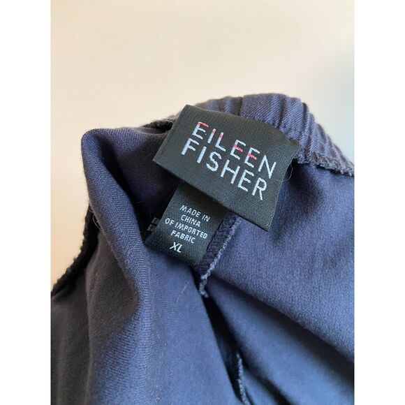 Eileen Fisher Cotton Dress Pants Elastic Waist Washed Grey/Blue Size XL - Picture 6 of 6
